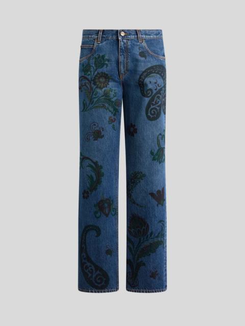 STRAIGHT-LEG JEANS WITH PRINT