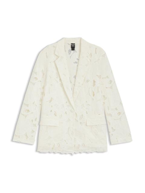 RELAXED-FIT BLAZER IN AN EMBROIDERED BAMBOO BLEND