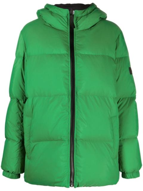 hooded down-padded jacket