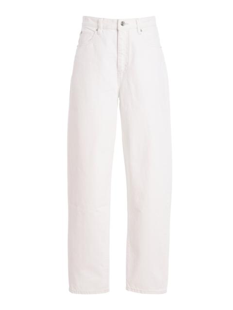 The Neat Rigid High-Rise Barrel-Leg Jeans white