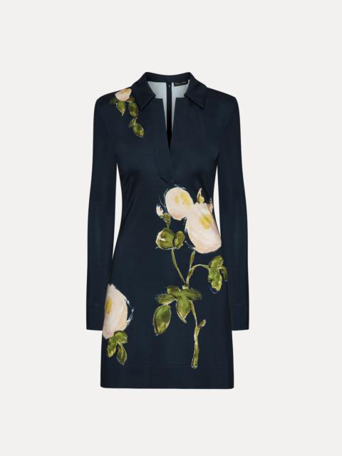 PAINTED ROSES JERSEY MINI DRESS