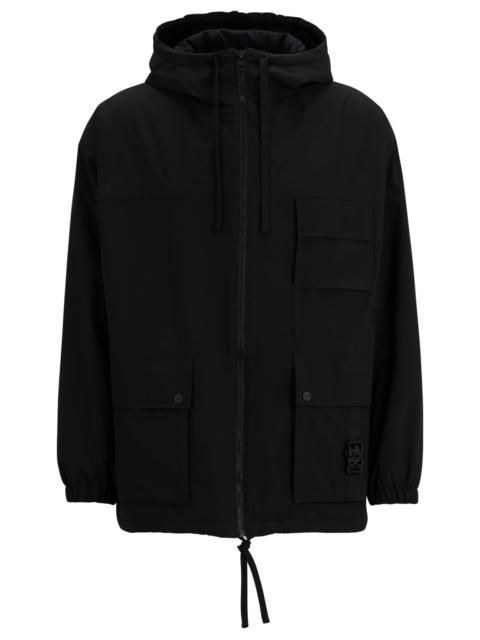 WATER-REPELLENT PARKA JACKET WITH STACKED-LOGO BUCKLE