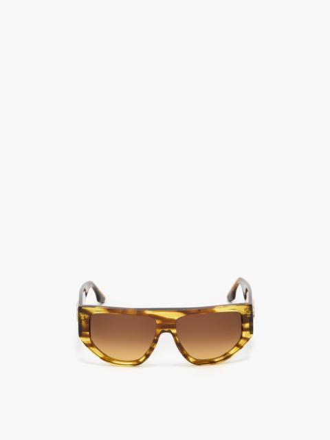 B Frame Logo Sunglasses In Striped Tobacco