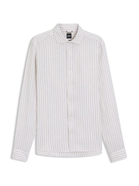 REGULAR-FIT SHIRT IN STRIPED LINEN