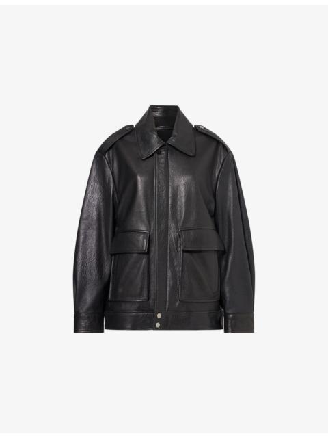 Drey Oversized Leather Jacket