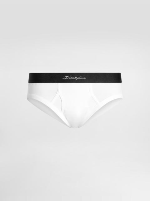 Mid-rise briefs in two-way stretch cotton jersey
