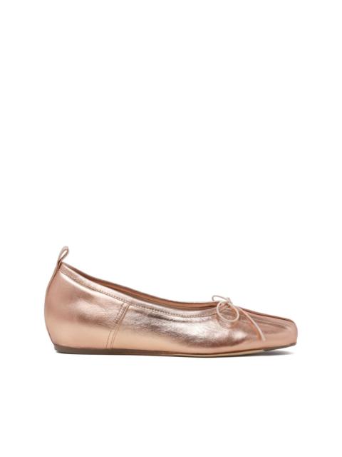 pleated toe ballerina shoes