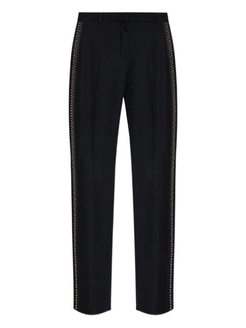 studded wool trousers