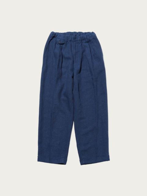 2 Pleats Relax Trousers COTTON Linen - Navy
