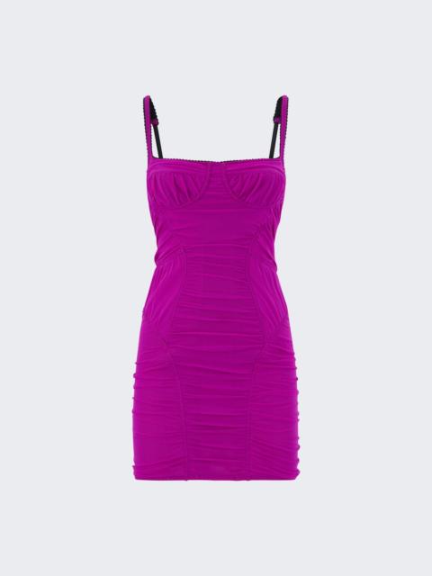 Mini Tulle Stretch Dress Magenta