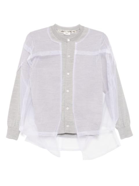 layered wool cardigan