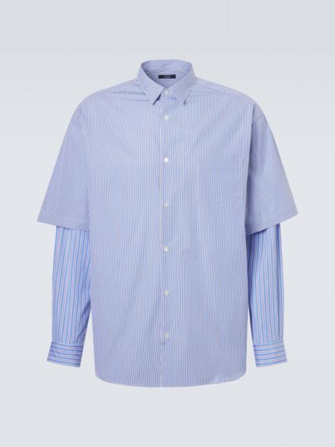 Layered striped cotton poplin shirt