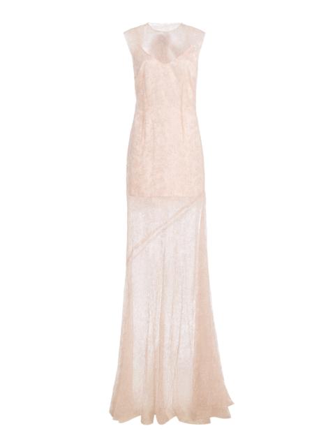 Exclusive Lace Overlay Gown pink