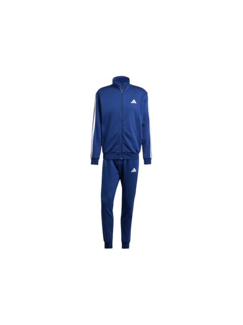 adidas 3-Stripes Fleece Tracksuit Dark Blue