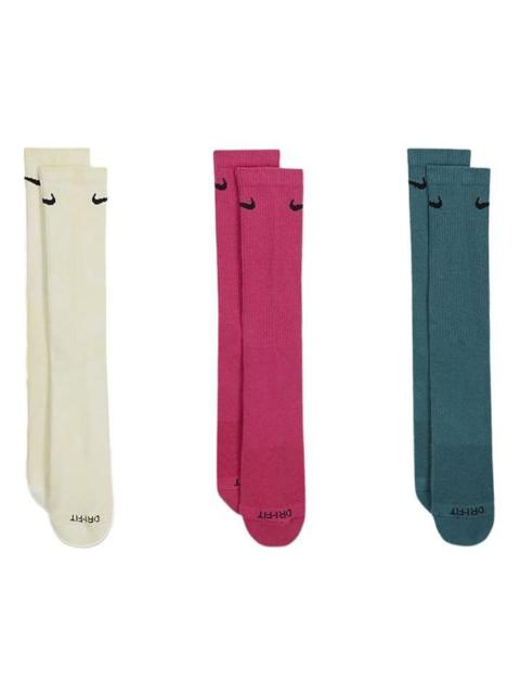 Nike Everyday Plus Cushioned Training Crew Socks (3 Pairs) 'White Red Green' FB9948-904