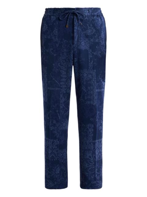 jacquard floral trousers