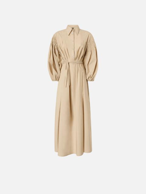 LONG SHIRT DRESS IN COTTON WITH BELT