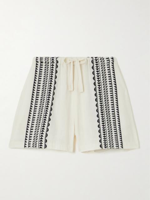 Safia Striped Cotton-blend Shorts