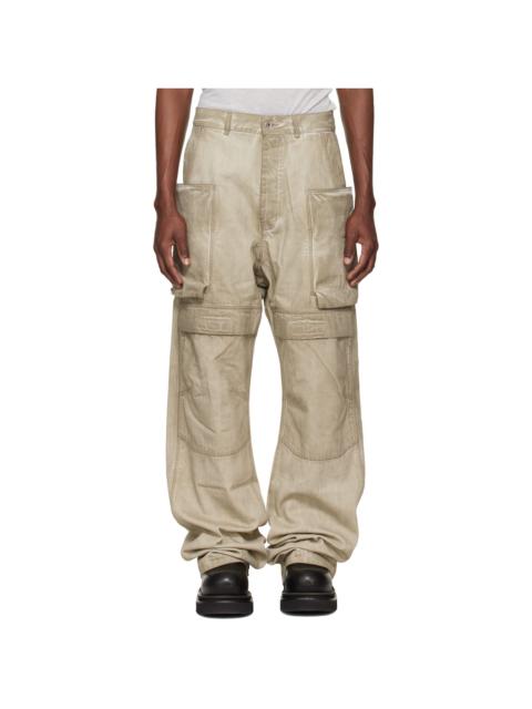 Beige Temple Stefan Denim Cargo Pants
