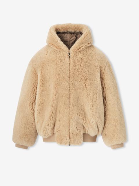 Alpaca Hooded Bomber Jacket