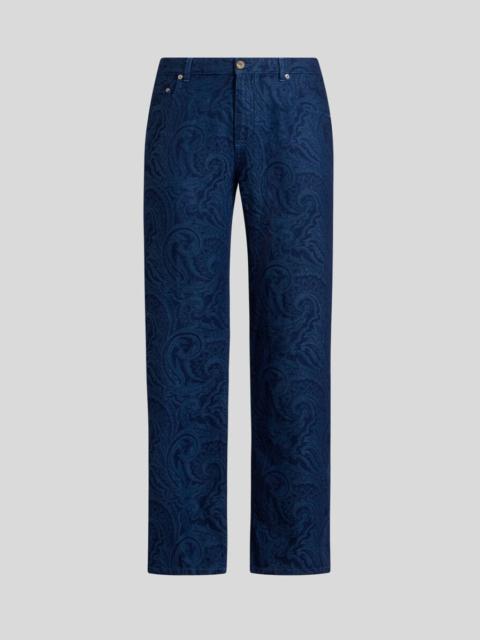 STRAIGHT-LEG FLORAL PAISLEY JEANS
