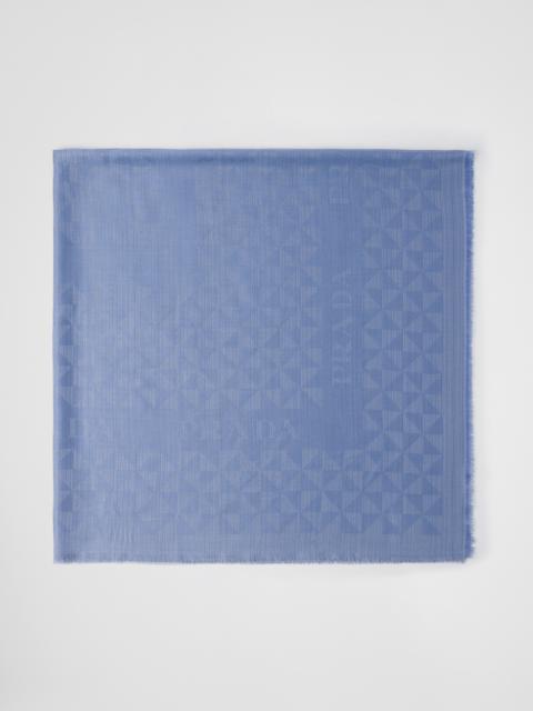 Wool, silk, cashmere and Lurex jacquard shawl