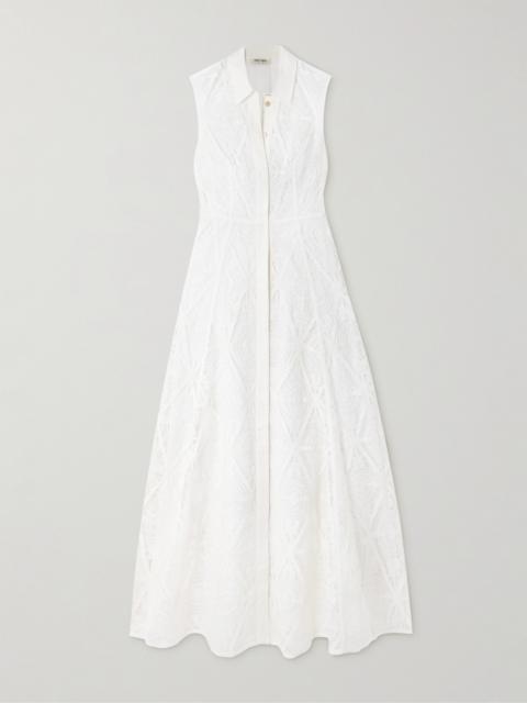 Miralda Guipure-lace Maxi Shirt Dress