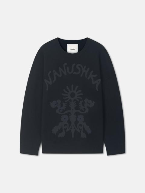 Merino and Terry Jacquard Sweater