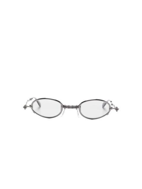 oval-frame glasses