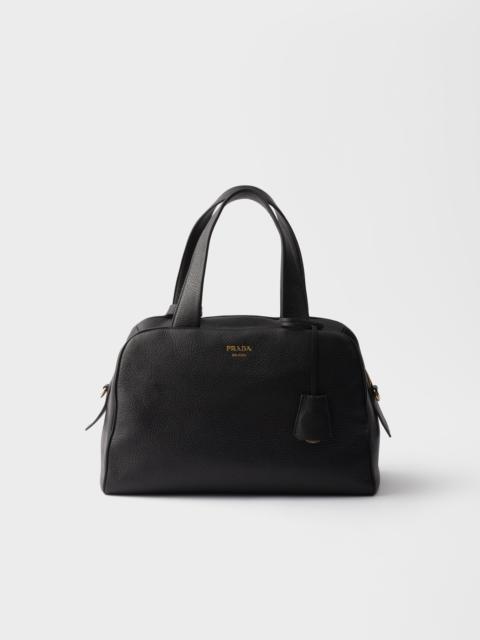 Large leather top-handle bag