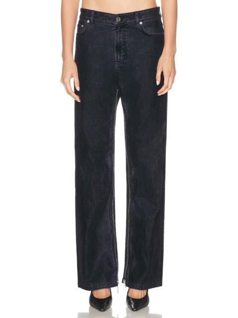 Inseam Zip Detail Flock Pant