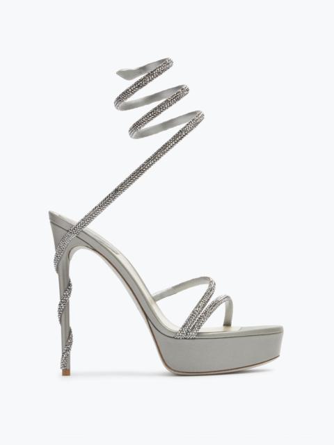 MARGOT CRYSTALS GRAY PLATFORM SANDAL 130