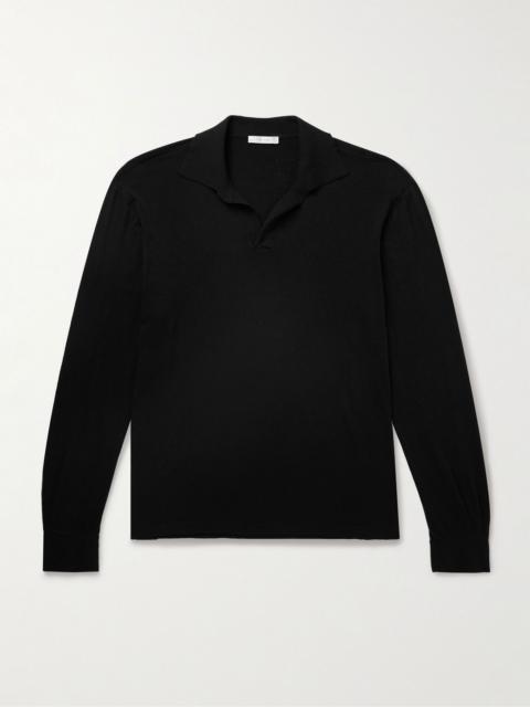 Stafford Silk-Jersey Polo Shirt Black
