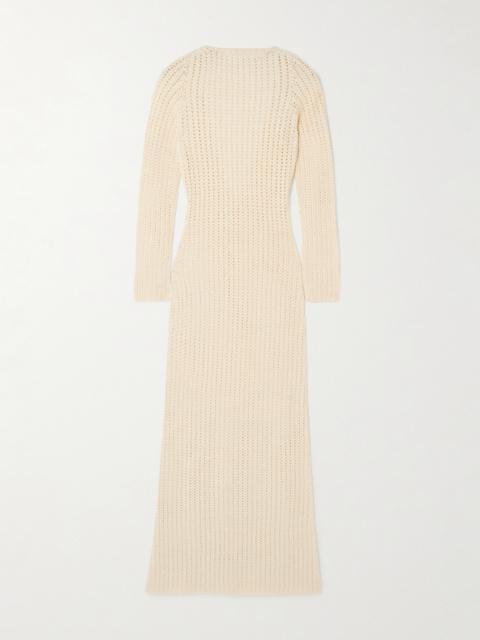 Misha Open-back Crocheted Cotton Maxi Dress