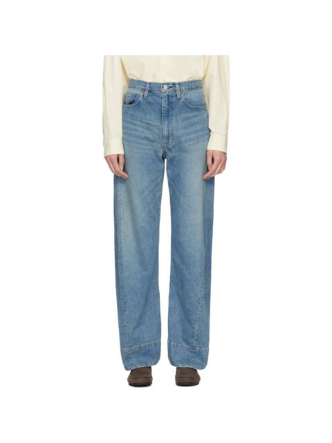 Blue Twist Cut Jeans