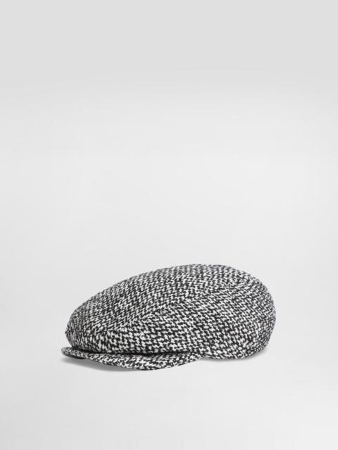 Wool blend dotted flat cap