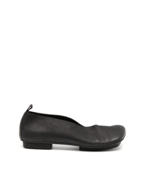 asymmetric-toe leather ballerinas