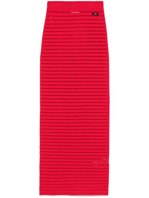 open-knit midi skirt