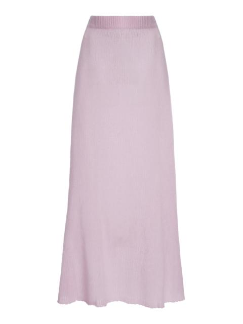 Kelsy Cashmere Silk Knit Maxi Skirt pink