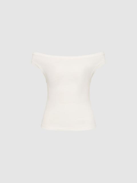 Organic Cotton Off Shoulder Top - White