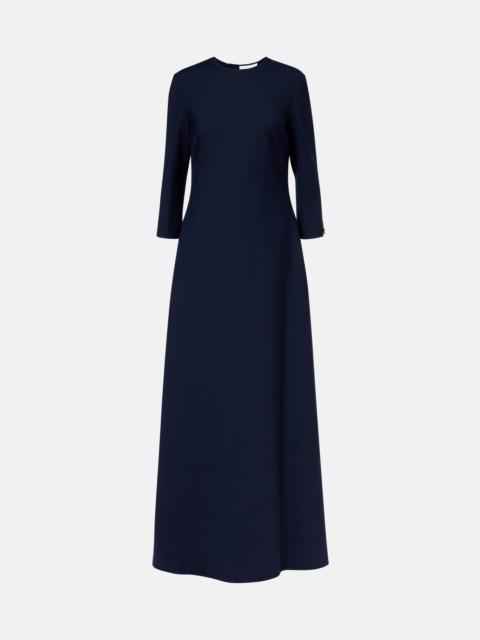 Embellished open-back wool-blend kaftan