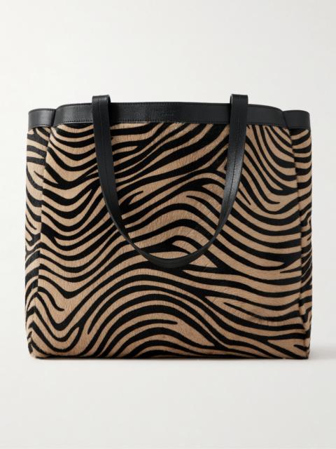 Loren Medium Textured-leather Trimmed Zebra-print Calf Hair Tote