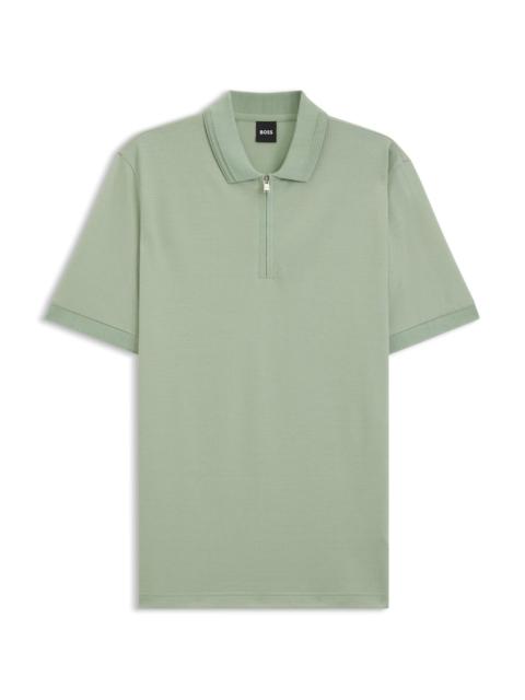 ZIP-PLACKET POLO SHIRT IN A COTTON BLEND