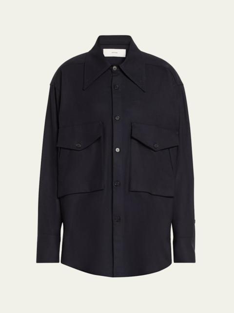 Oversized Button Down Wool Cashmere Top