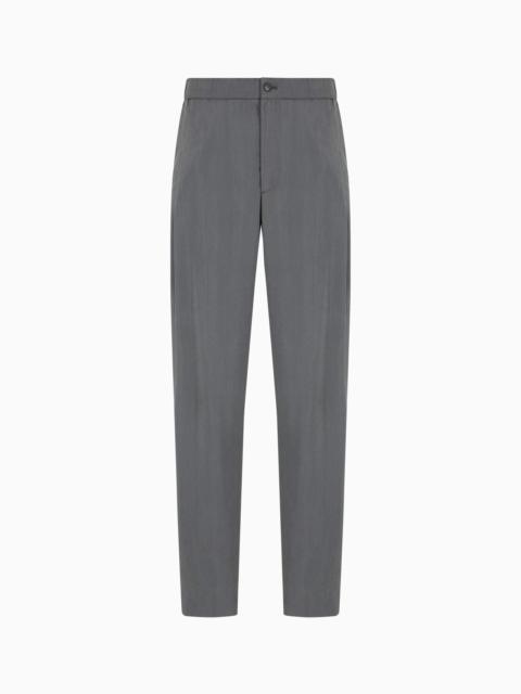WASHED, SILK-BLEND, SINGLE-PLEAT TROUSERS