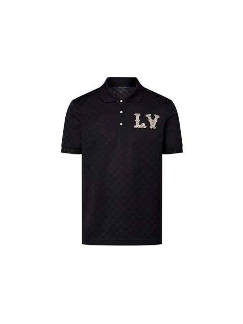 Louis Vuitton Cotton Pique Polo with Embroidered LV Patch Black