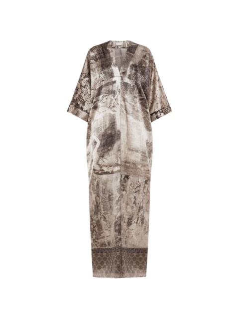 abstract-print kaftan