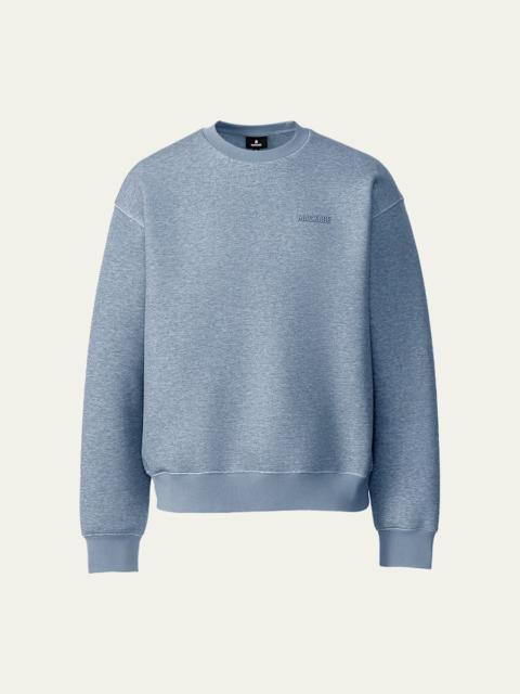 Men's Julian Double-Face Jersey Silicone-Logo Crewneck Sweater