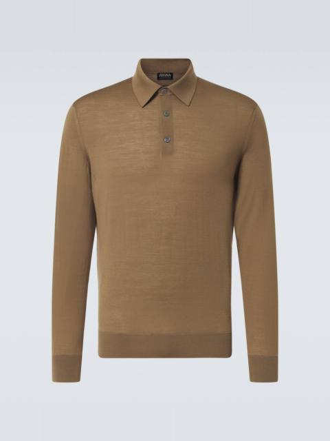 Wool polo shirt