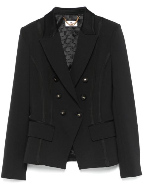 satin-detail crepe blazer
